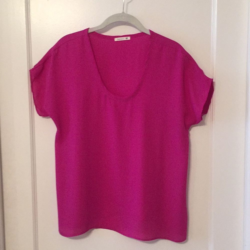 Pink scoop neck blouse, size M